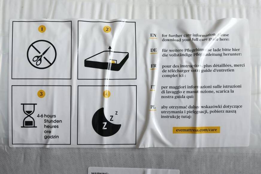 eve premium hybrid mattress expansion label